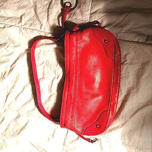 Red Perlina leather wristlet EUC